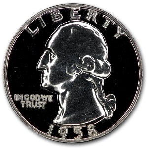 1958 Washington Quarter Gem Proof 1958 Washington Quarter Gem Proof